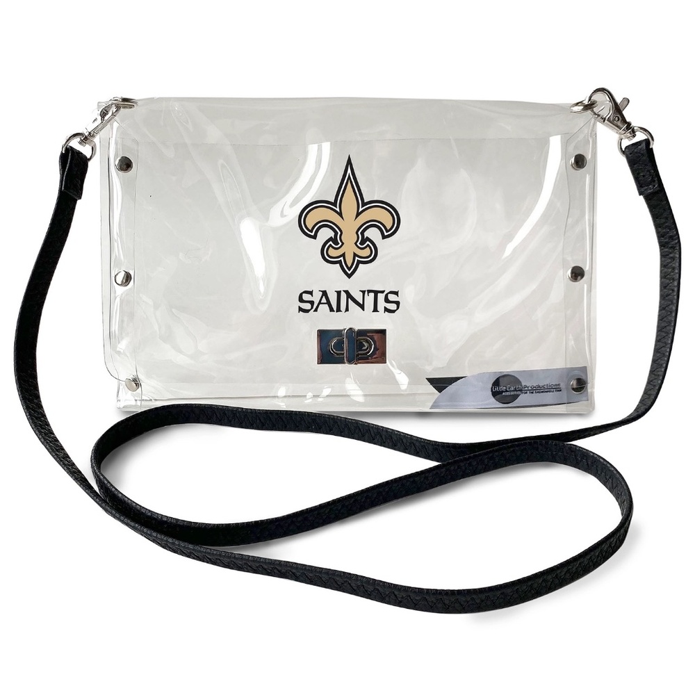 NFL Stadium Approved New Orleans Saints Clear Envelope Crossbody Purse